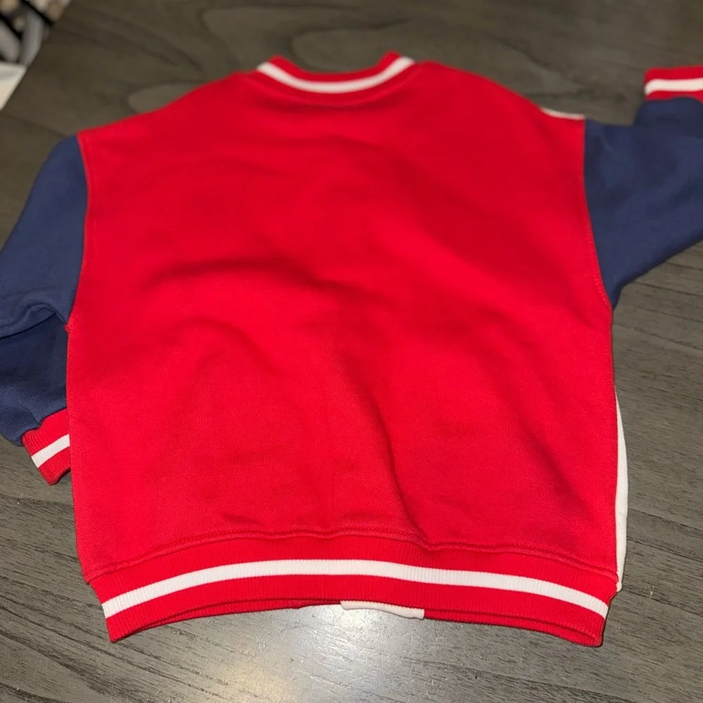 Zara Kids Red, White, and Blue Varsity Jacket